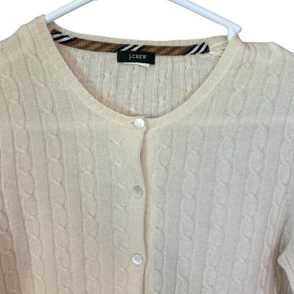 J. Crew Cream Cable Knit Cardigan - Picture 2 of 8